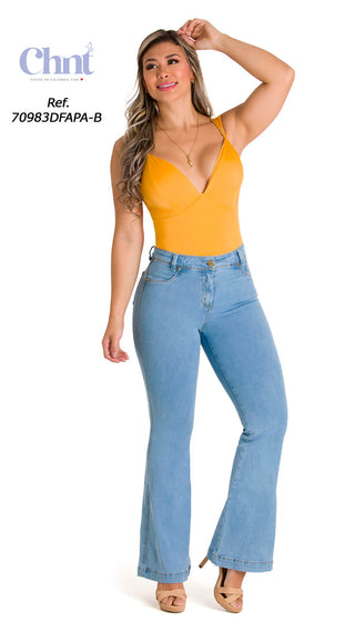 Ivory Jean Levanta Cola Campana Tiro Alto 71062PDC-B - Azul Claro