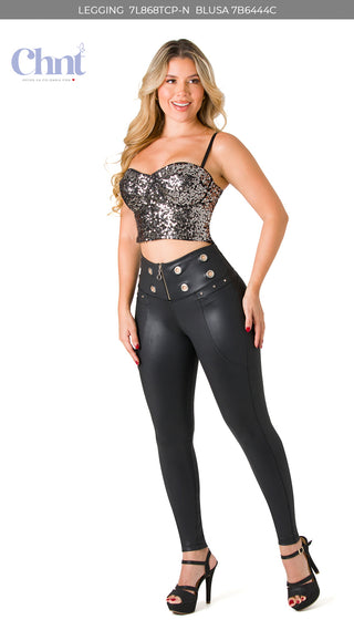 Crop Top Glam 7B6444C - Negro