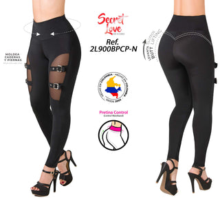 Leggings LevantaCola Pretina control 2L900BPCP-N - Negro