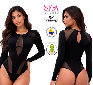 Body manga Larga 5BB887 - Negro