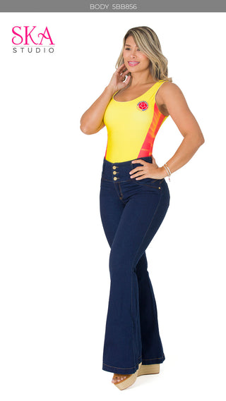 Body Tricolor Control de Abdomen 5BB856 - Multicolor