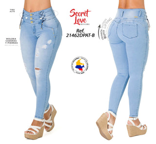 Jeans Levantacola 21462DPAT-B - Azul Medio