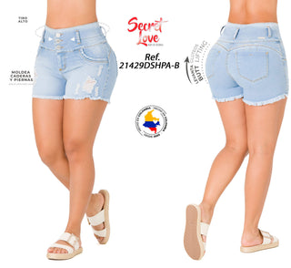 Short Levanta Cola Secret Love 21429DSHPA-B - Azul Claro