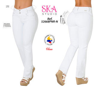 Jeans Clasico Levantacola 52668PNR-N - Blanco