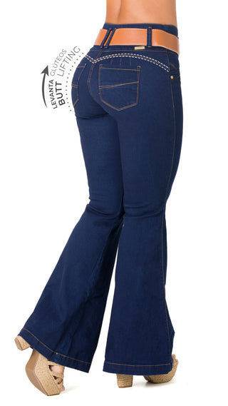 Hilaria Jeans Levantacola Bota Campana 40528PAC-B - Petroleo