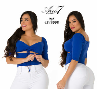 Blusa Manga Tres cuarto 4B4699B - Azul Royal