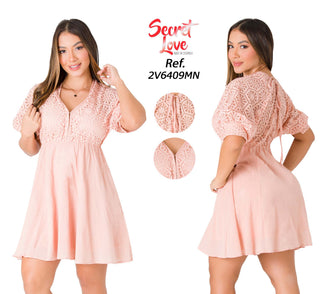 Vestido Mini Holgado 2V6409MN - Palo de Rosa