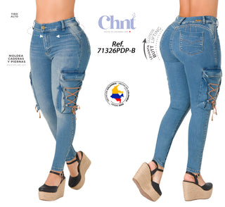 Jean Levanta Cola Skinny CHNT 71326PDP-B - Azul Medio