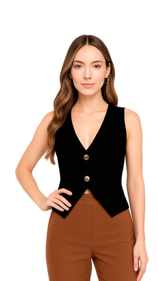 Blusa Escote Profundo 5B6953B - Negro