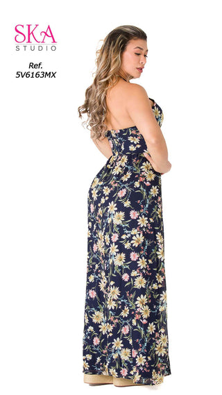 Vestido Maxi Cut Out 5V6163MX - Estampado