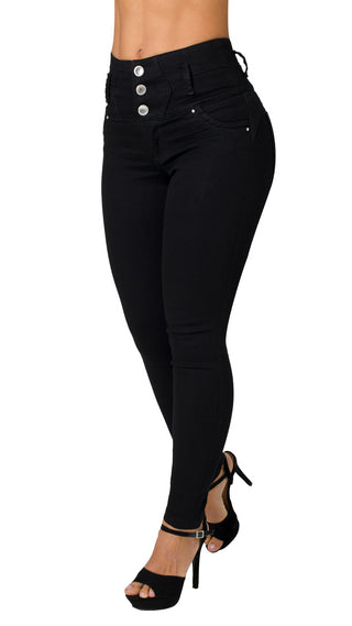 Jeans Levantacola 71430PAT-B - Negro