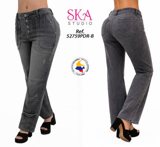 Jeans Rigido Bota recta  52759PDR-B - Gris