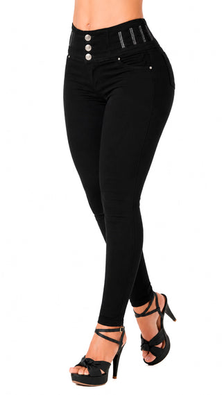 Jeans Moda Levantacola 52799PAP-B - Negro