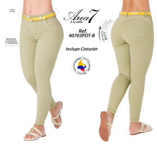 Jean LevantaCola Skinny Area7 40703PDT-B - Verde