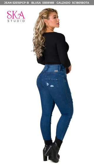 Jean Levanta cola skinny Ska 52515PCP-B - Azul Oscuro