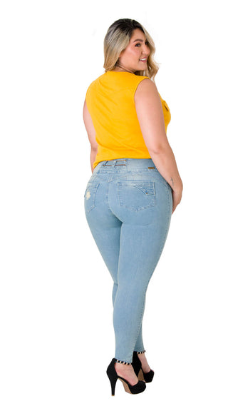 Jean Levanta Cola Tobillero Secret Love 21403DPAT-B - Azul Claro