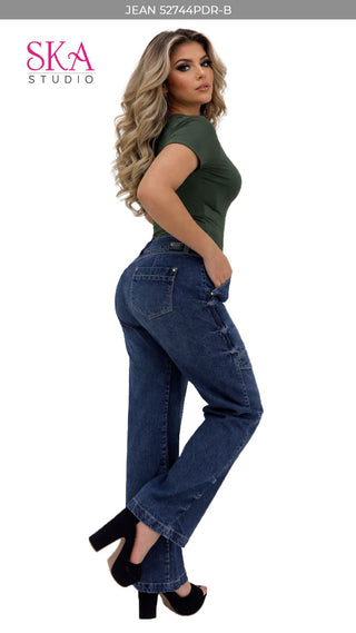 Jeans Rigido Bota Recta 52744PDR-B - Azul