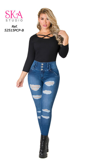 Jean Levanta cola skinny Ska 52515PCP-B - Azul Oscuro