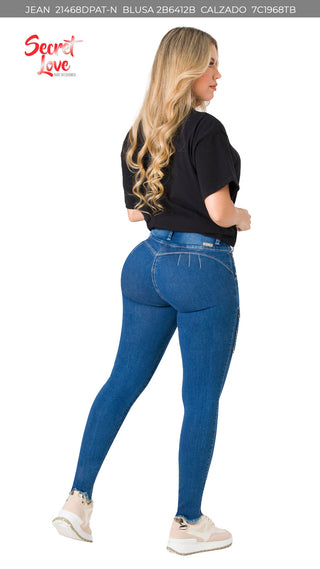 Jeans LevantaCola Skinny Destroyer 21468DPAT-N - Azul Oscuro