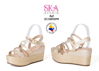 Sandalia Plataforma Media 5C1989SPM - Champagne