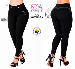 High Rise Black Stretch Ankle Jeans 52815PET-B