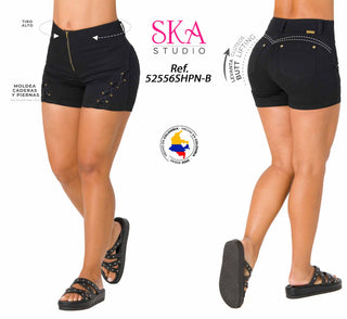 Short Cierre Delantero 52556SHPN-B - Negro