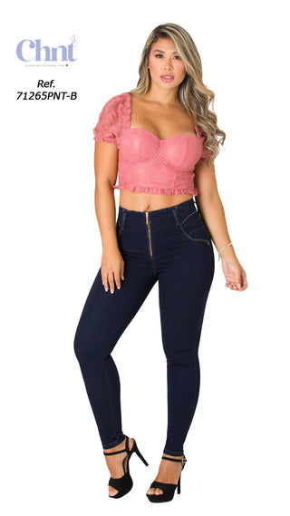 Jeans Levantacola 71265PNT-B - Petroleo