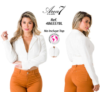 Camisa Cuello V 4B6557BL - Blanco