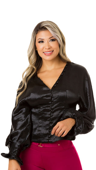 Blusa Manga Larga 5B2962B - Negro