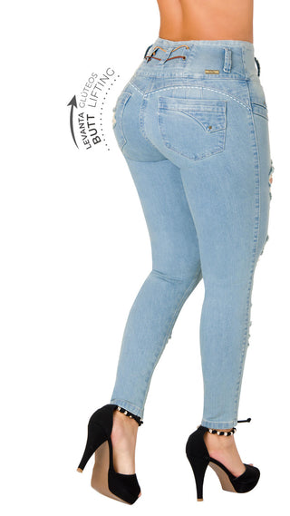 Jean Levanta Cola Tobillero Secret Love 21403DPAT-B - Azul Claro