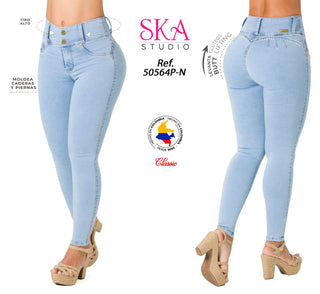 Aguistin Jeans Levantacola Bota Skinny 50564P-N - Azul Claro