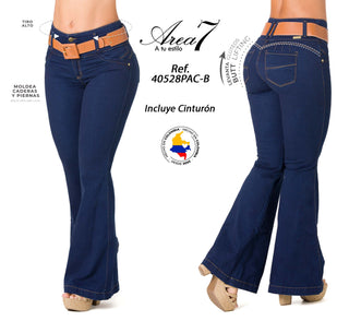 Hilaria Jeans Levantacola Bota Campana 40528PAC-B - Petroleo