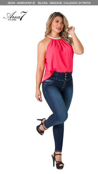 Blusa Cuello Halter  4B6224B - Coral