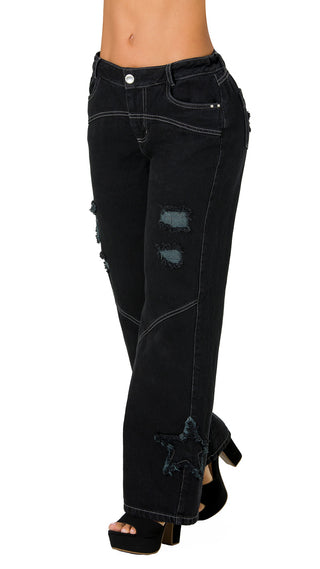 Jeans Rigido Bota Recta 52736DPDR-B - Negro