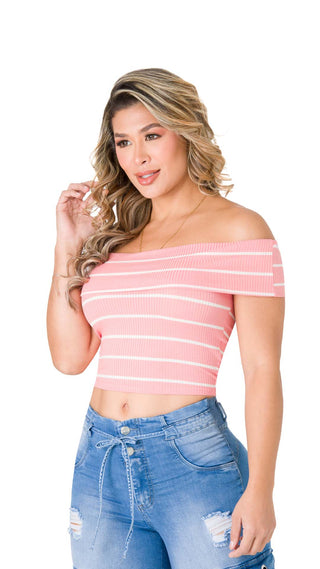 Blusa Cuellos Bardot 4B6388B - Rosado