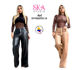 Pantalon Efecto cuero 5P7060PDC-B - Negro