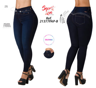 Jeans levanta cola skinny secret love 21377PAP-B - Petroleo