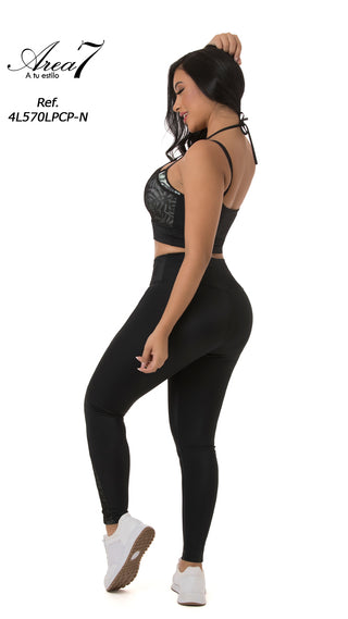 Conjunto Leggings LevantaCola Faja Interna 4L570LPCP-N - Negro