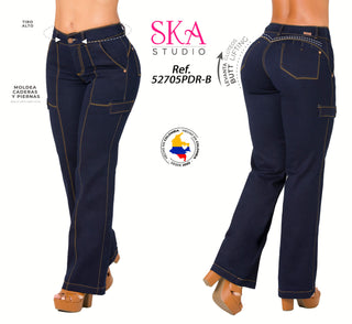 Jeans Bota Recta 52705PDR-B - Petroleo