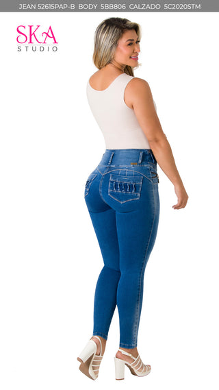 Jean Levantacola Stretch Ska 52615PAP-B - Azul Medio