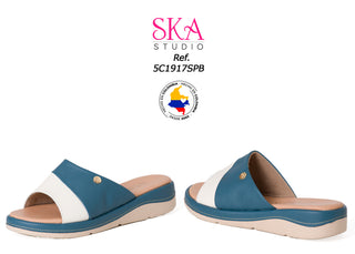 Sandalia Plataforma Bajo 5C1917SPB - Azul