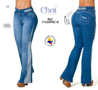 Jeans Levantacola Campana 71429PNC-B - Azul Medio