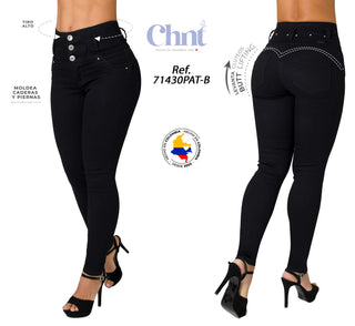 Jeans Levantacola 71430PAT-B - Negro