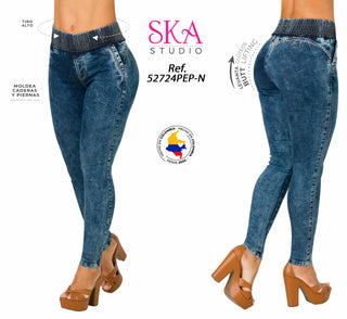 Jeans Pretina Enresortada 52724PEP-N - Azul Oscuro