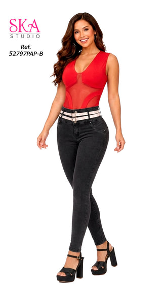 Jeans Moda Levantacola 52797PAP-B - Gris