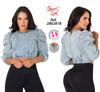 Blusa Denim 2B6281B - Azul