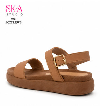Sandalia Plana 5C2212SPB - Camel