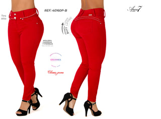 Jean Skinny Tiro Alto Stretch 40160P-B
