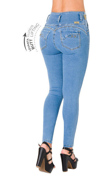Jean Levanta Cola Skinny Ska  52549PAP-B - Azul Claro