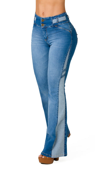 Jeans Levantacola Campana 71429PNC-B - Azul Medio